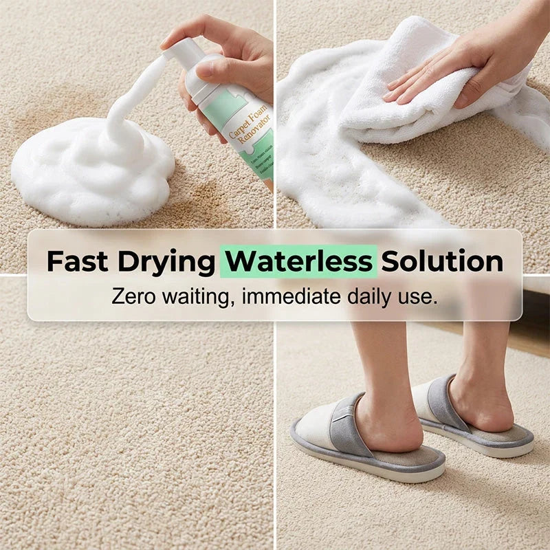 Waterless Carpet Cleaning Foam with Towel — 1 Bottle