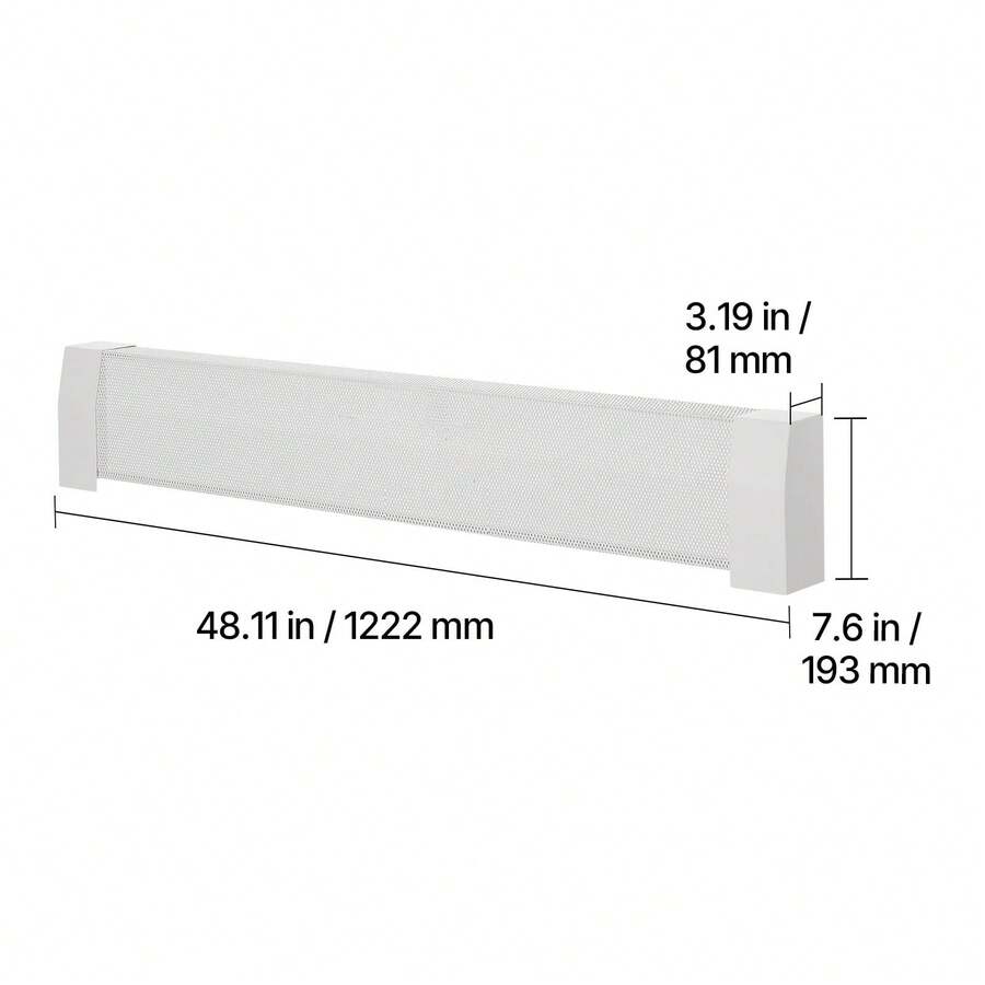 Baseboard Heater Covers, Premium Series 4 Ft Standard Electric Heating Unit Front Cover For Home Improvement, Heavy-Duty Steel, Easy Installation For Bedroom Replacing Old Cover, White