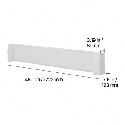 Baseboard Heater Covers, Premium Series 4 Ft Standard Electric Heating Unit Front Cover For Home Improvement, Heavy-Duty Steel, Easy Installation For Bedroom Replacing Old Cover, White