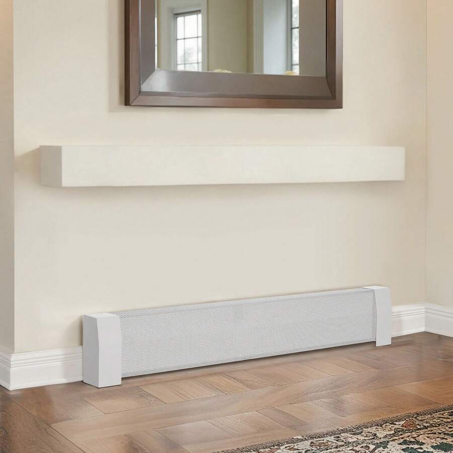 Baseboard Heater Covers, Premium Series 4 Ft Standard Electric Heating Unit Front Cover For Home Improvement, Heavy-Duty Steel, Easy Installation For Bedroom Replacing Old Cover, White