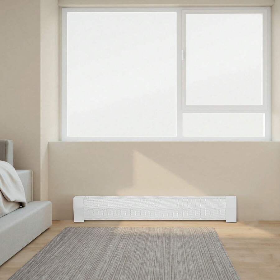 Baseboard Heater Covers, Premium Series 4 Ft Standard Electric Heating Unit Front Cover For Home Improvement, Heavy-Duty Steel, Easy Installation For Bedroom Replacing Old Cover, White