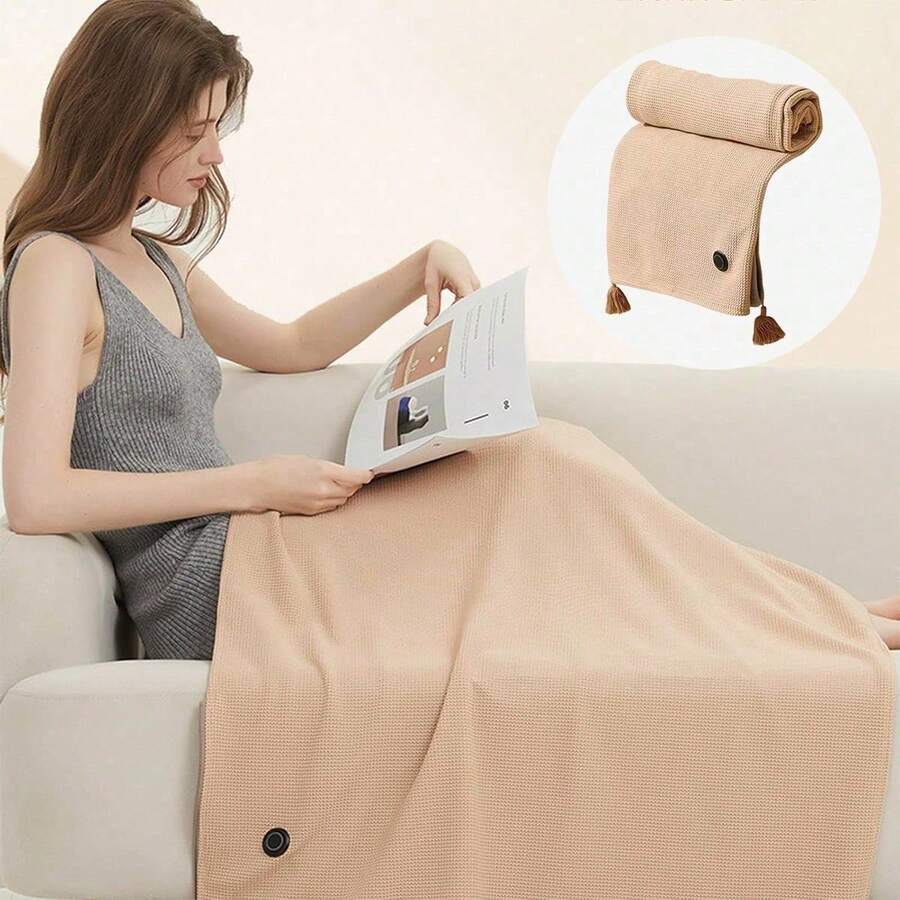 Portable Heated Blanket Shawl Wrap For Women, 2026 New Portable USB Hooded Heated Blanket Shawls With 3 Heating Levels(Beige, Without Charger)