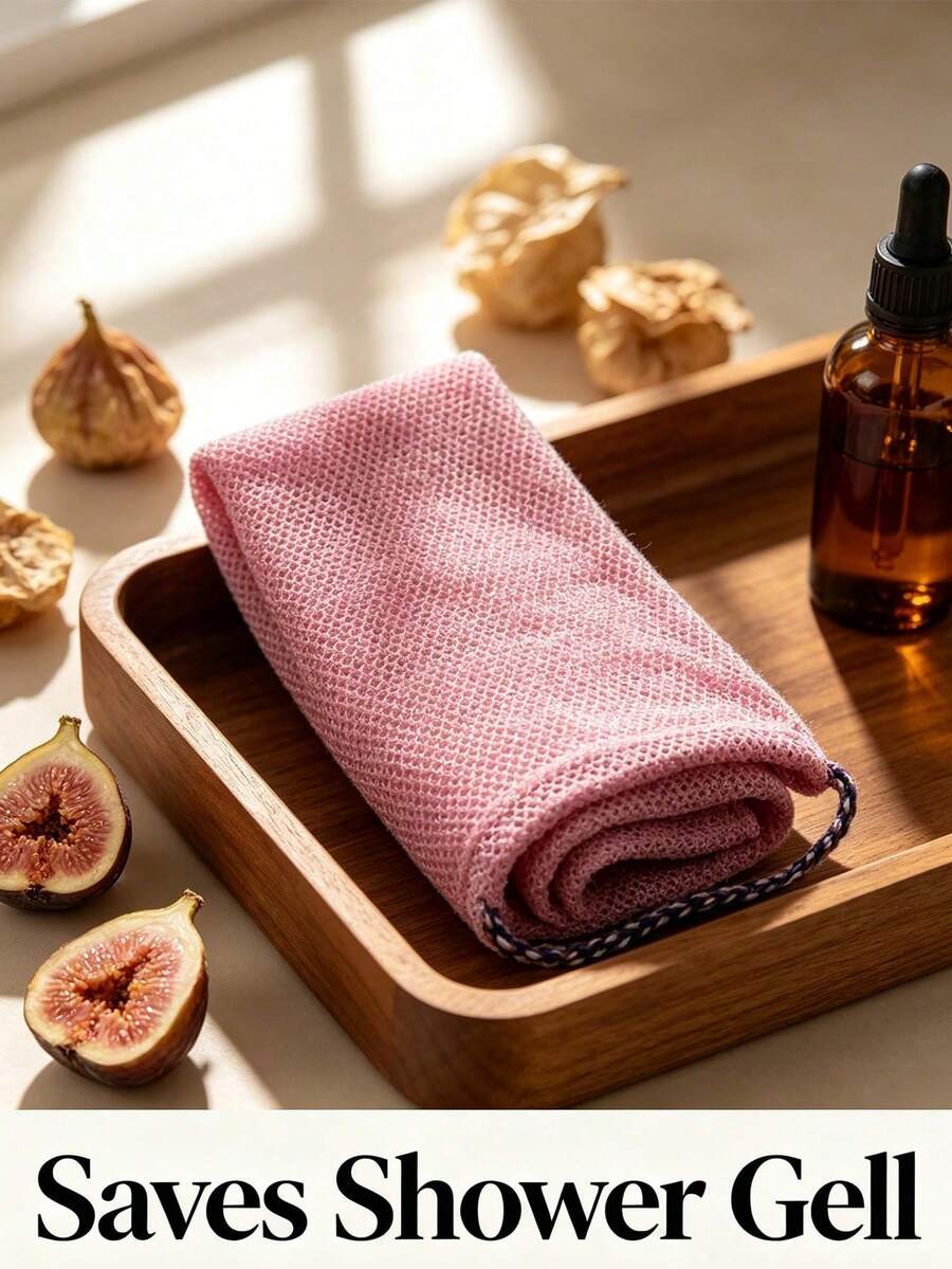 African Style Mesh Exfoliating Long Bath Scrubbing Towel Set, Nylon Back Exfoliating Brush With Drawstring, High-Efficiency Body Brush For Shower, Makes Skin Smooth, Bathroom Decor, Room Decor, Back To School Dorm Supplies