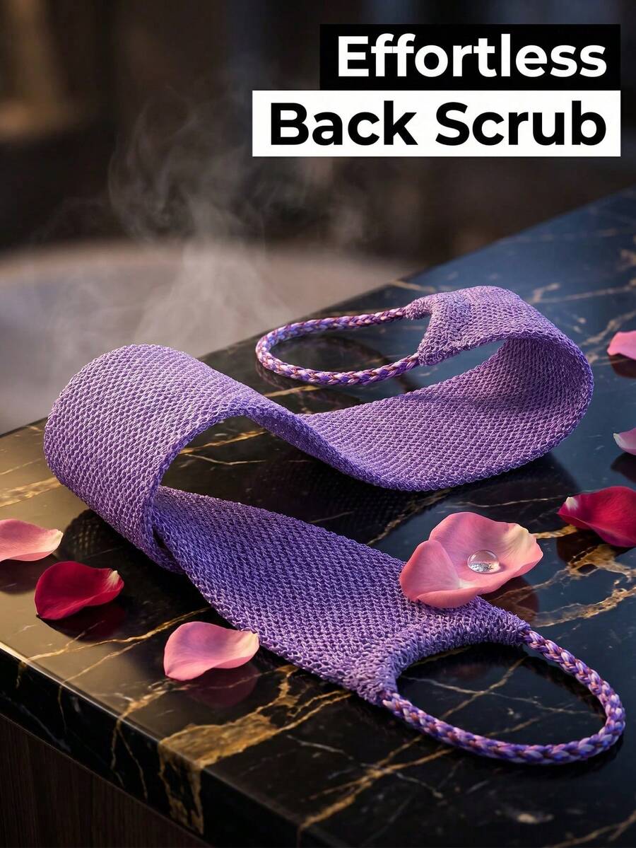 African Style Mesh Exfoliating Long Bath Scrubbing Towel Set, Nylon Back Exfoliating Brush With Drawstring, High-Efficiency Body Brush For Shower, Makes Skin Smooth, Bathroom Decor, Room Decor, Back To School Dorm Supplies