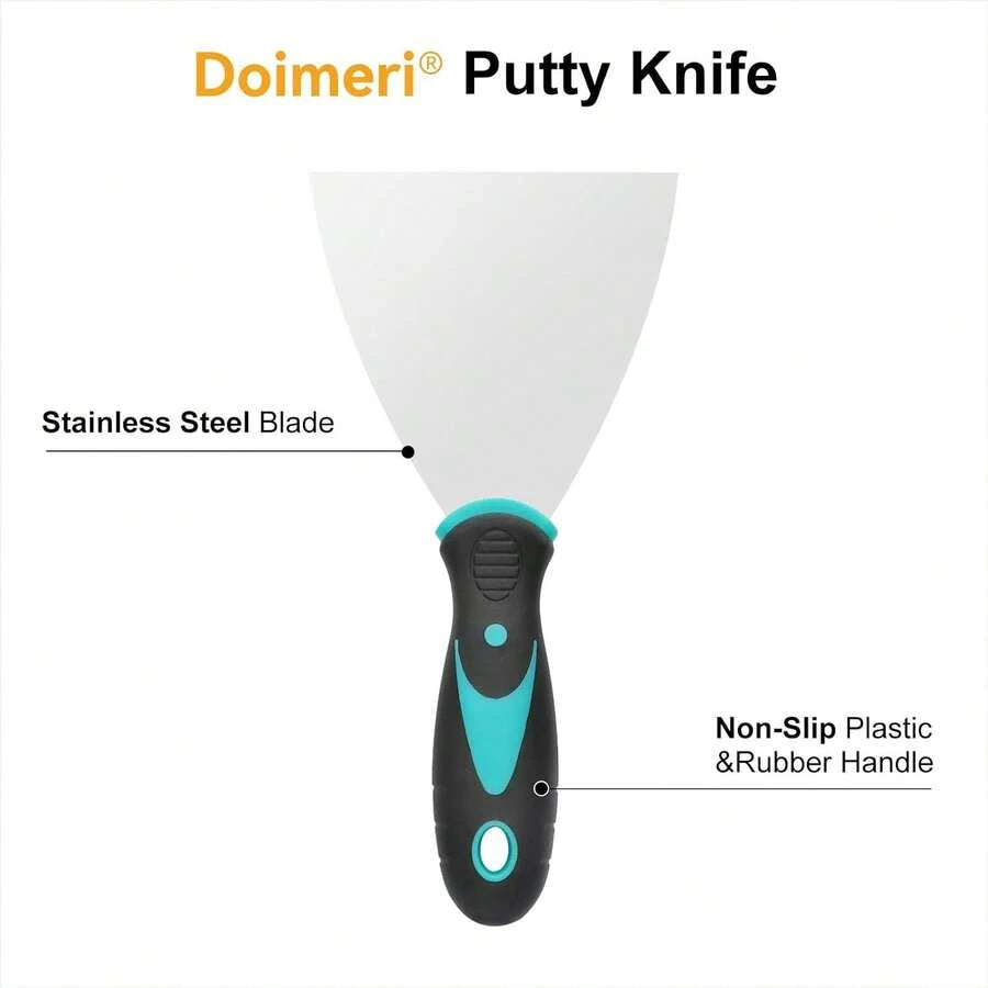 6 Pack Putty Knife, 1" 1.5" 2" 3" 4" 5" Spackle Knives, Premium Stainless Steel Paint Scraper, Perfect Tools For Repairing Drywall, Removing